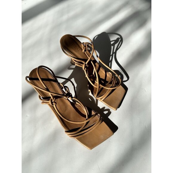 TORAL Honey Leather Sandals Straps in Honey Beige - Picture 4 of 5